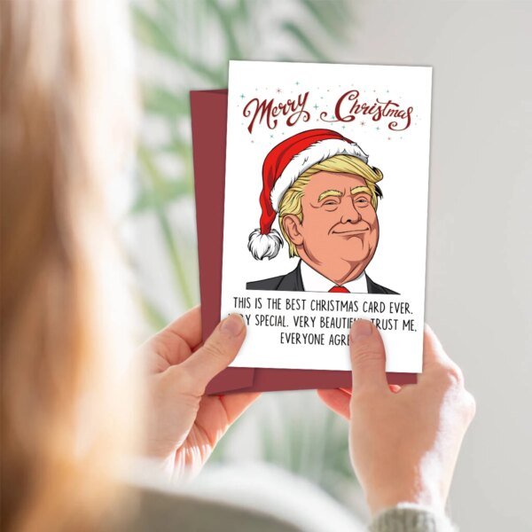 1pcs Joyful Trump Christmas Card with Envelope,Best Christmas Card Ever, Holiday Greeting Card,Funny Gift for Family and Friends - Image 4