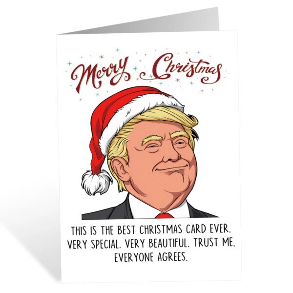 1pcs Joyful Trump Christmas Card with Envelope,Best Christmas Card Ever, Holiday Greeting Card,Funny Gift for Family and Friends - Image 6