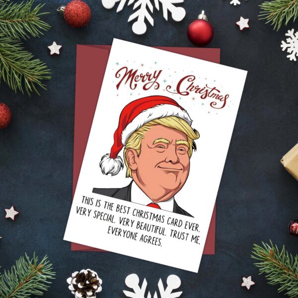 1pcs Joyful Trump Christmas Card with Envelope,Best Christmas Card Ever, Holiday Greeting Card,Funny Gift for Family and Friends - Image 3