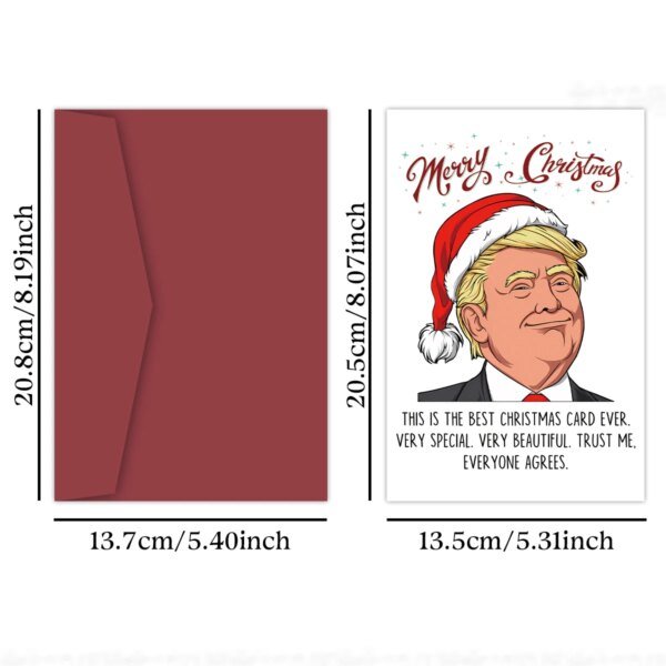 1pcs Joyful Trump Christmas Card with Envelope,Best Christmas Card Ever, Holiday Greeting Card,Funny Gift for Family and Friends - Image 2