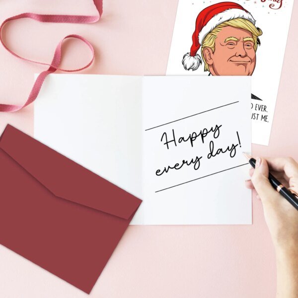 1pcs Joyful Trump Christmas Card with Envelope,Best Christmas Card Ever, Holiday Greeting Card,Funny Gift for Family and Friends - Image 5