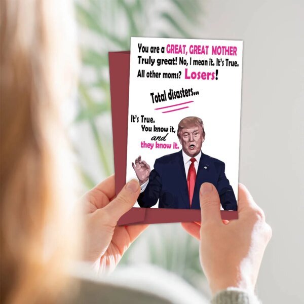 1pc Funny Birthday Card For Mom, Creative Trump Mother's Day Card Greetings Funny Mother's Day Card, Thank You Card, Gift Card - Image 4