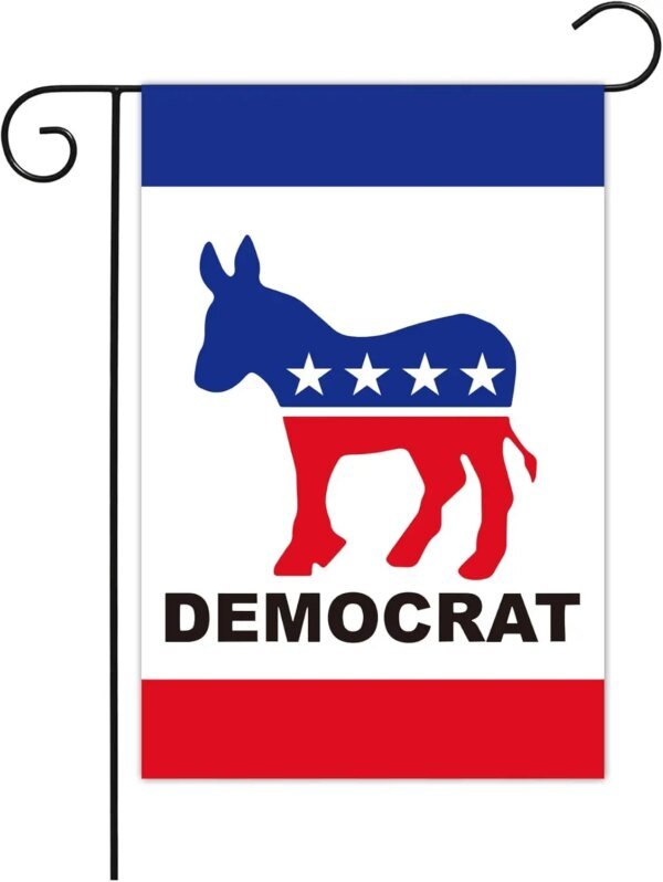 Democrat Party Garden Flag 12x18 inch Double Sided Garden Flags Democrat Donkey Garden Flags with Vivid Color for Home Yard Fest