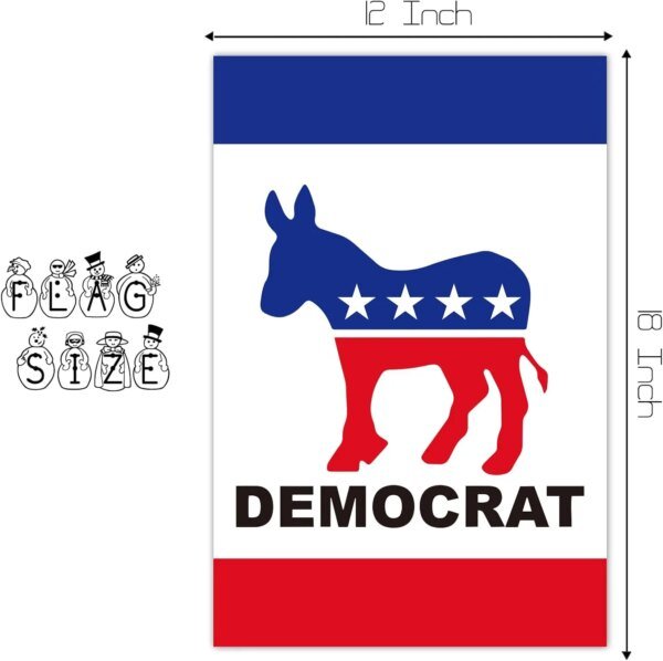 Democrat Party Garden Flag 12x18 inch Double Sided Garden Flags Democrat Donkey Garden Flags with Vivid Color for Home Yard Fest - Image 2