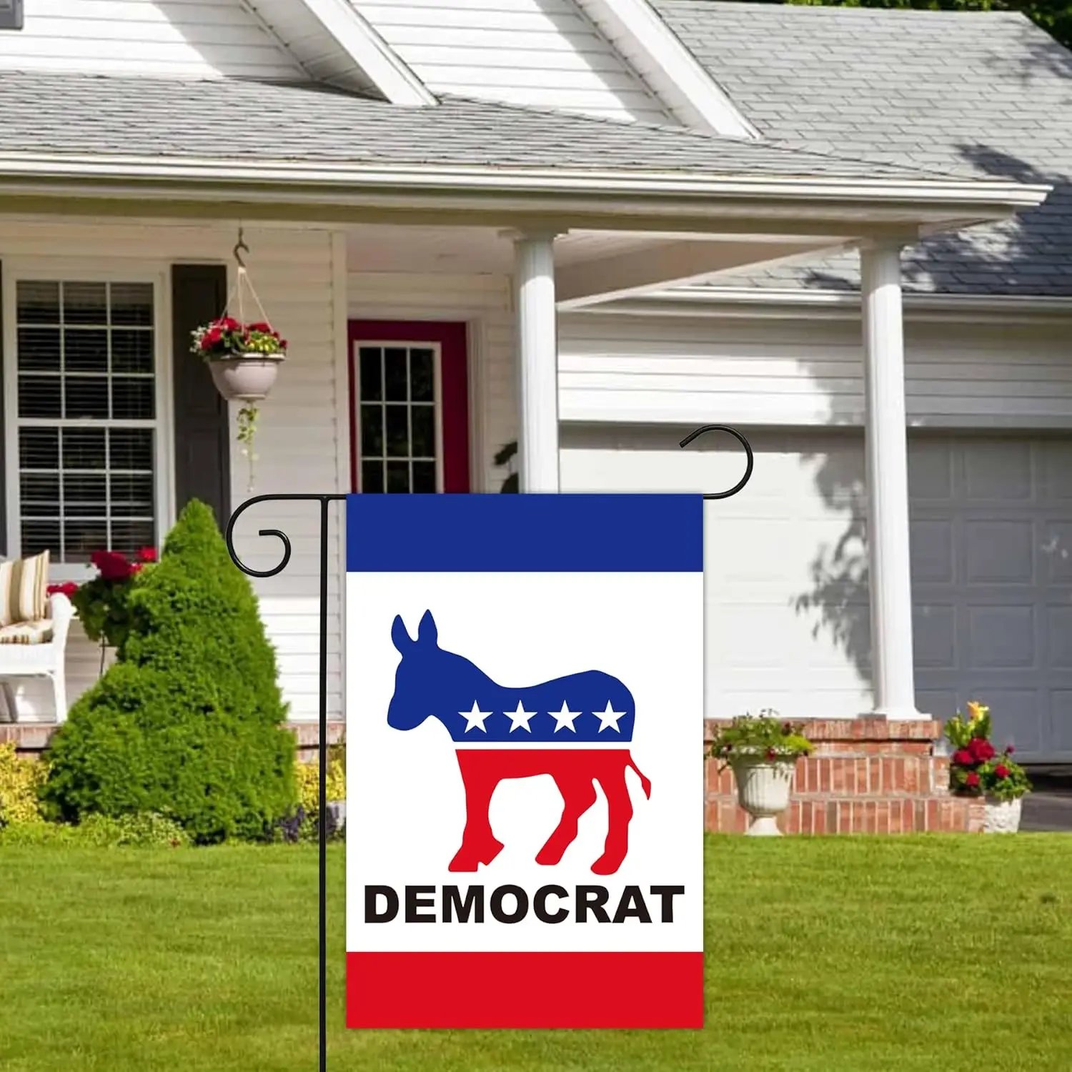 Democrat Party Garden Flag 12x18 inch Double Sided Garden Flags Democrat Donkey Garden Flags with Vivid Color for Home Yard Fest